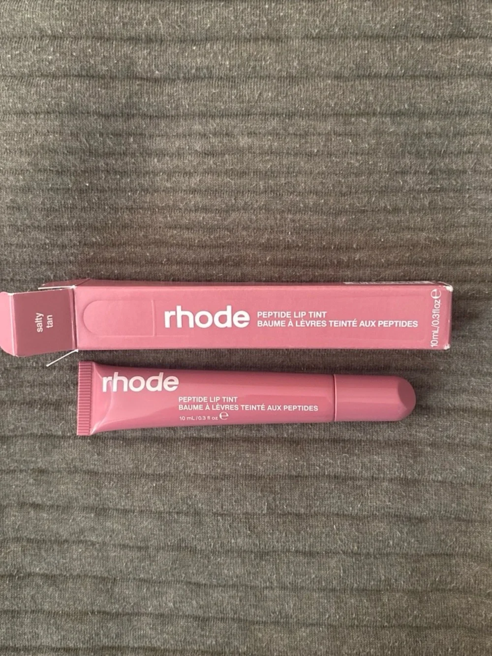 rhode Peptide Lip Tint in shade: “Salty Tan”